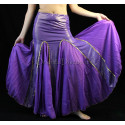Jupe sirène de danse orientale voilée violet doré