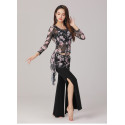 Ensemble pour cours de danse orientale 2 pièces noir et rose