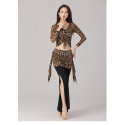 Tenue de cours de danse imprimé léopard marron