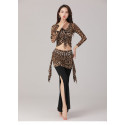 Tenue de cours de danse imprimé léopard marron