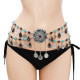 Ceinture de danse orientale métal argenté ethnique
