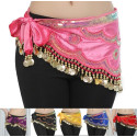 Ceinture de danse orientale velours motif vague or