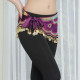 Ceinture de danse orientale velours motif vague or