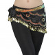 Ceinture de danse orientale velours motif vague or