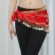 Ceinture de danse orientale velours motif vague or