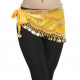 Ceinture de danse orientale velours motif vague or