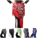 Foulard oriental triangulaire à paillettes motif Paon