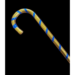 Canne de danse orientale bicolore bleu nuit et or