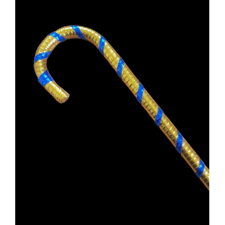 Canne de danse orientale bicolore bleu nuit et or