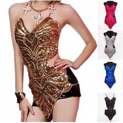Long bustier dos nu de danse orientale perlé