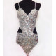 Long bustier dos nu de danse orientale perlé