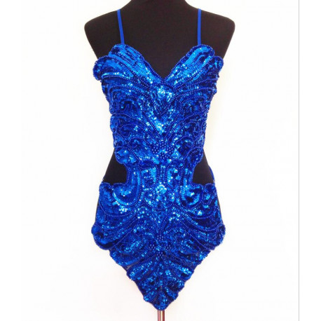 Long bustier dos nu de danse orientale perlé