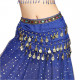 Ceinture de danse orientale enfant mousseline et pierres bleu roi