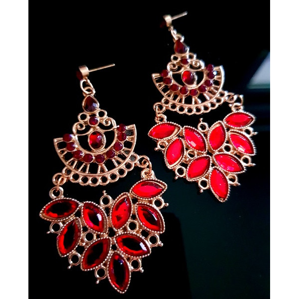 Boucles d'oreilles indiennes Femme strass