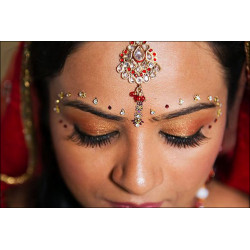 Bindi Bijoux de peau yeux / sourcils vert et grenat