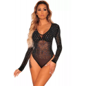 Body transparent noir à strass couleur Danse et Gym 