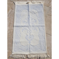 Tapis de prière blanc cassé argenté pour adulte