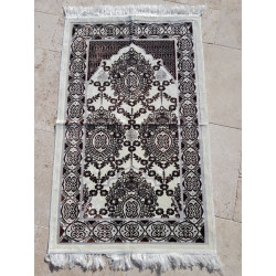 Tapis de prière chic blanc crème et marron