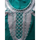 Djellaba femme 100% oriental broderie blanche et pompons