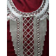Djellaba femme 100% oriental broderie blanche et pompons