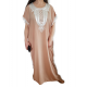 Djellaba femme 100% oriental broderie blanche et pompons