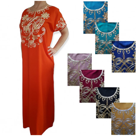 Djellaba femme authentique motif or