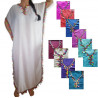 Robe longue Femme finition pompons colorés