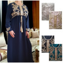 Djellaba luxe broderies et brillants dorés