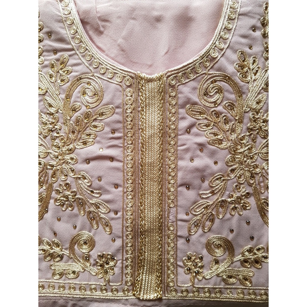 Djellaba luxe broderies et brillants dorés