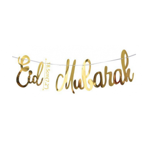Bannière Eid Mubarak dorée - Ramadan