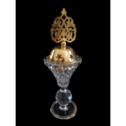 Porte encens cristal et métal doré