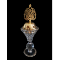 Porte encens cristal et métal doré