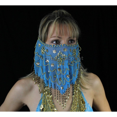 Voile de visage de danse orientale 