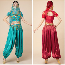Costume de princesse indienne top + pantalon satin