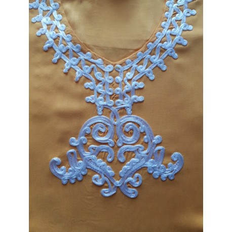 Abaya fille manches courtes unie