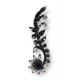 Bindi indien de luxe noir et strass argent