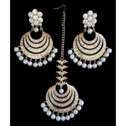 Parure bollywood Paire Boucles d'oreille + Tikka 