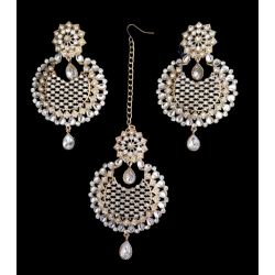 Parure bijoux indiens Tikka + boucles d'oreilles