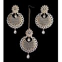 Parure bijoux indiens Tikka + boucles d'oreilles