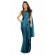 Sari indien 2 piéces Bollywood uni en satin