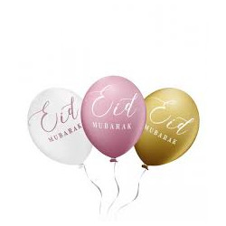 Lot de 6 ballons confettis Eid Mubarak