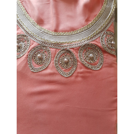 Djellaba long décor de perles et strass