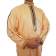Qamis Qatar style moderne col droit zippé