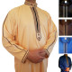 Qamis Qatar style moderne col droit zippé