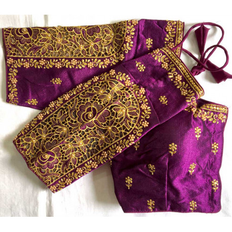 Choli Blouse Sari finition dorée