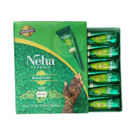 Boîte de 12 cônes de Henné naturel Neha Herbals