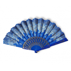 Eventail espagnol motif papillons dorées