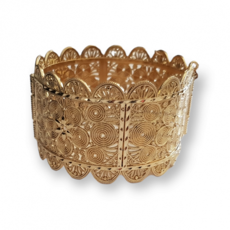 Bracelet oriental plaqué or pas cher fleur