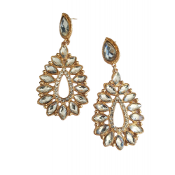 Boucles d'oreilles fantaisie bollywood cristal