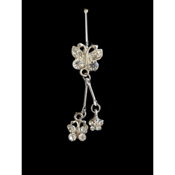 Piercing de nombril fantaisie papillon strass